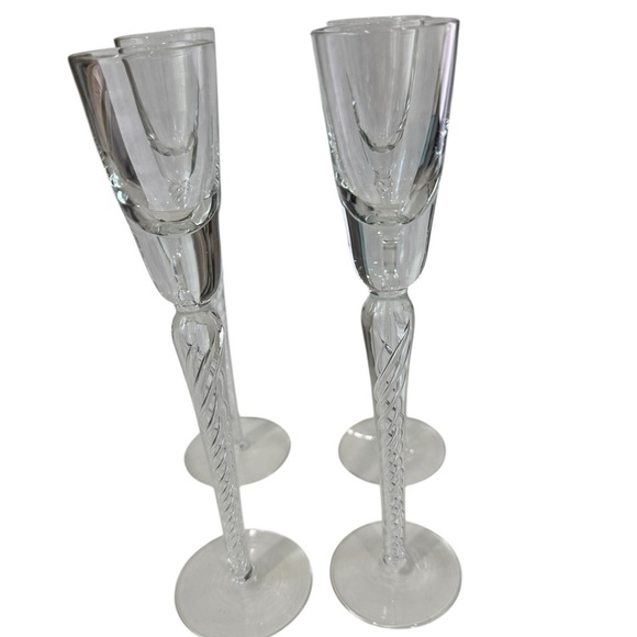 Stuart Crystal Iona Air Twist Stem Hand Blown Glass  Apertif Cordials England - Picture 1 of 12